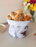 PANERA DE TELA FLORES GRISES