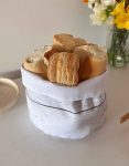 PANERA DE TELA FLORES GRISES