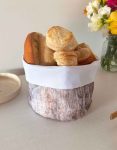 PANERA DE TELA FLORES GRISES
